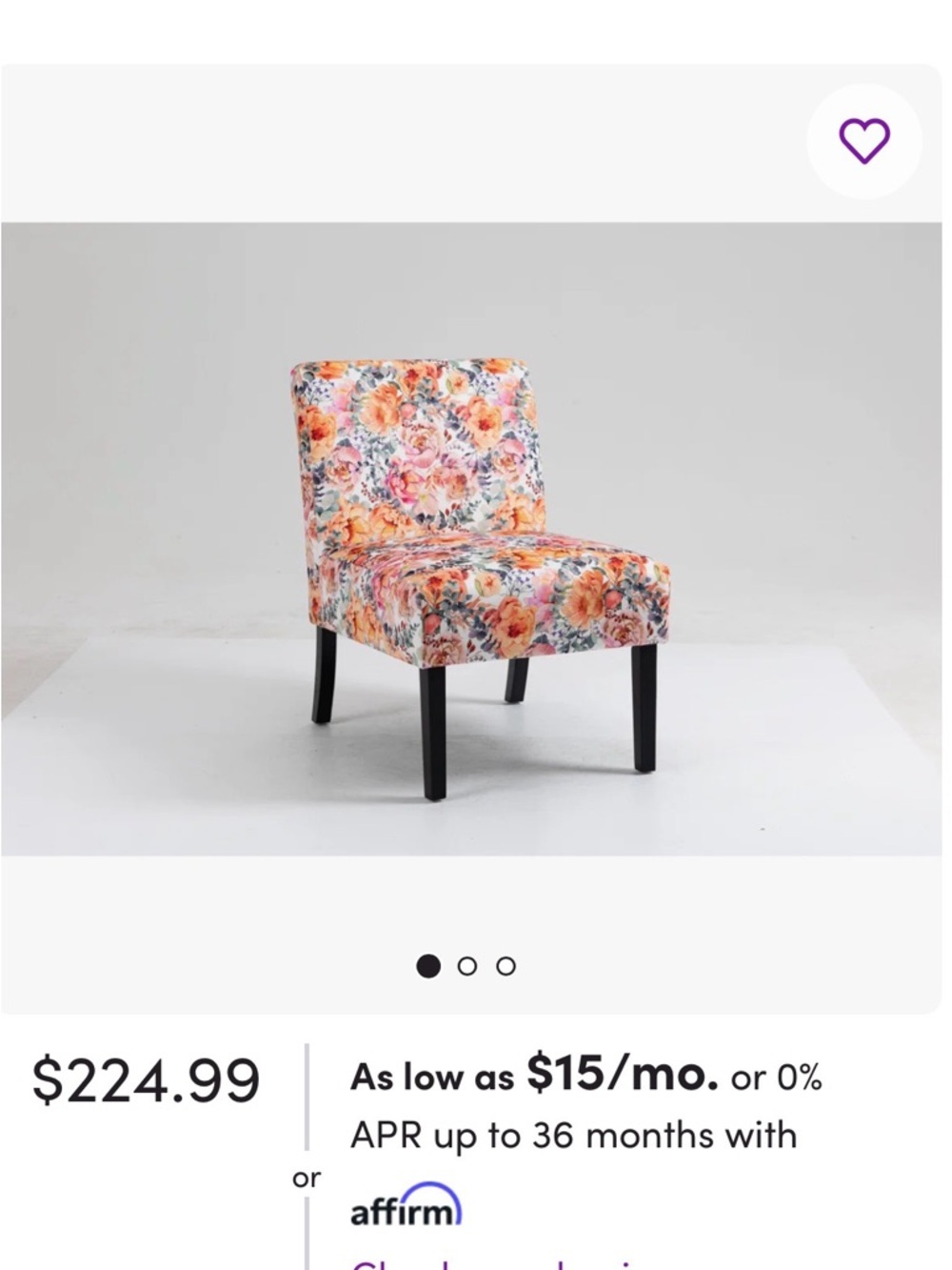 Floral Accent Chair - Multicolor